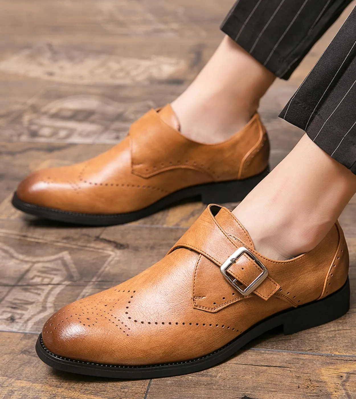 Scarpe da uomo in pelle causale Oxford da uomo Slip On Mocassini da lavoro formali Scarpe da monaco maschili Scarpe da sera alla