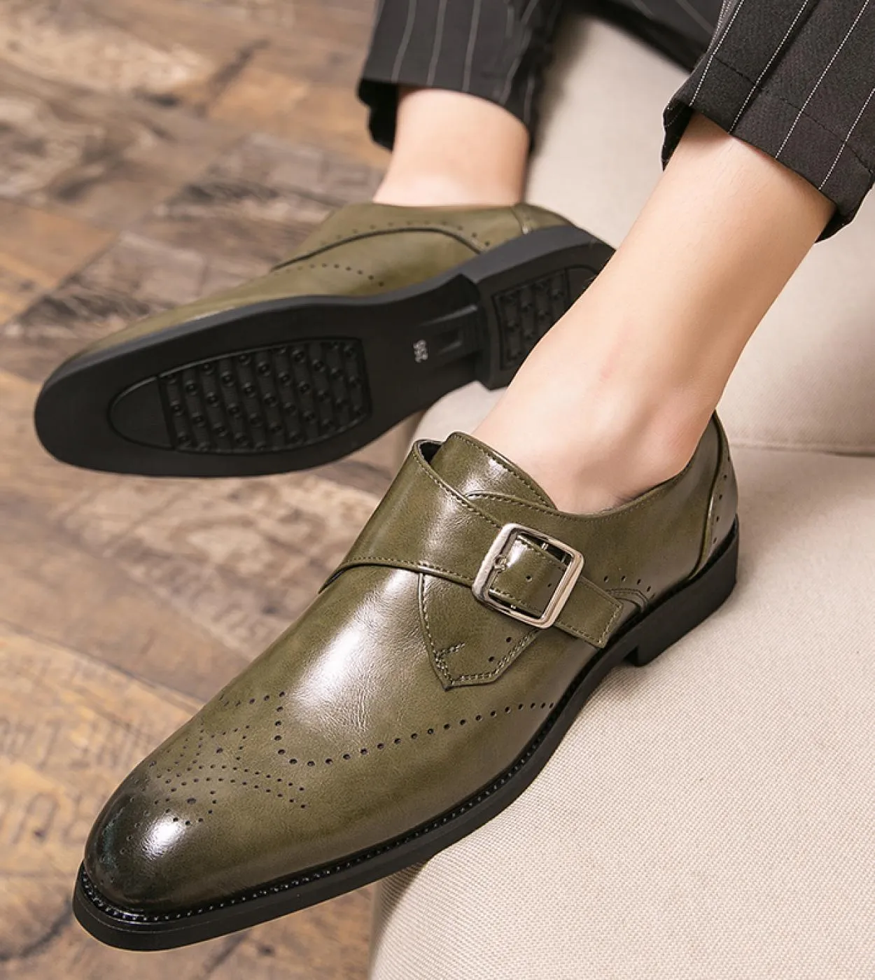 Scarpe da uomo in pelle causale Oxford da uomo Slip On Mocassini da lavoro formali Scarpe da monaco maschili Scarpe da sera alla