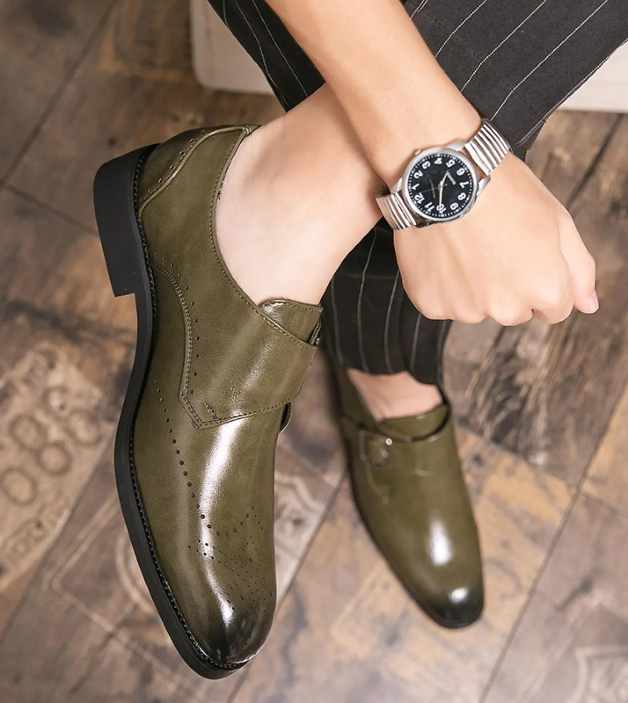 Scarpe da uomo in pelle causale Oxford da uomo Slip On Mocassini da lavoro formali Scarpe da monaco maschili Scarpe da sera alla
