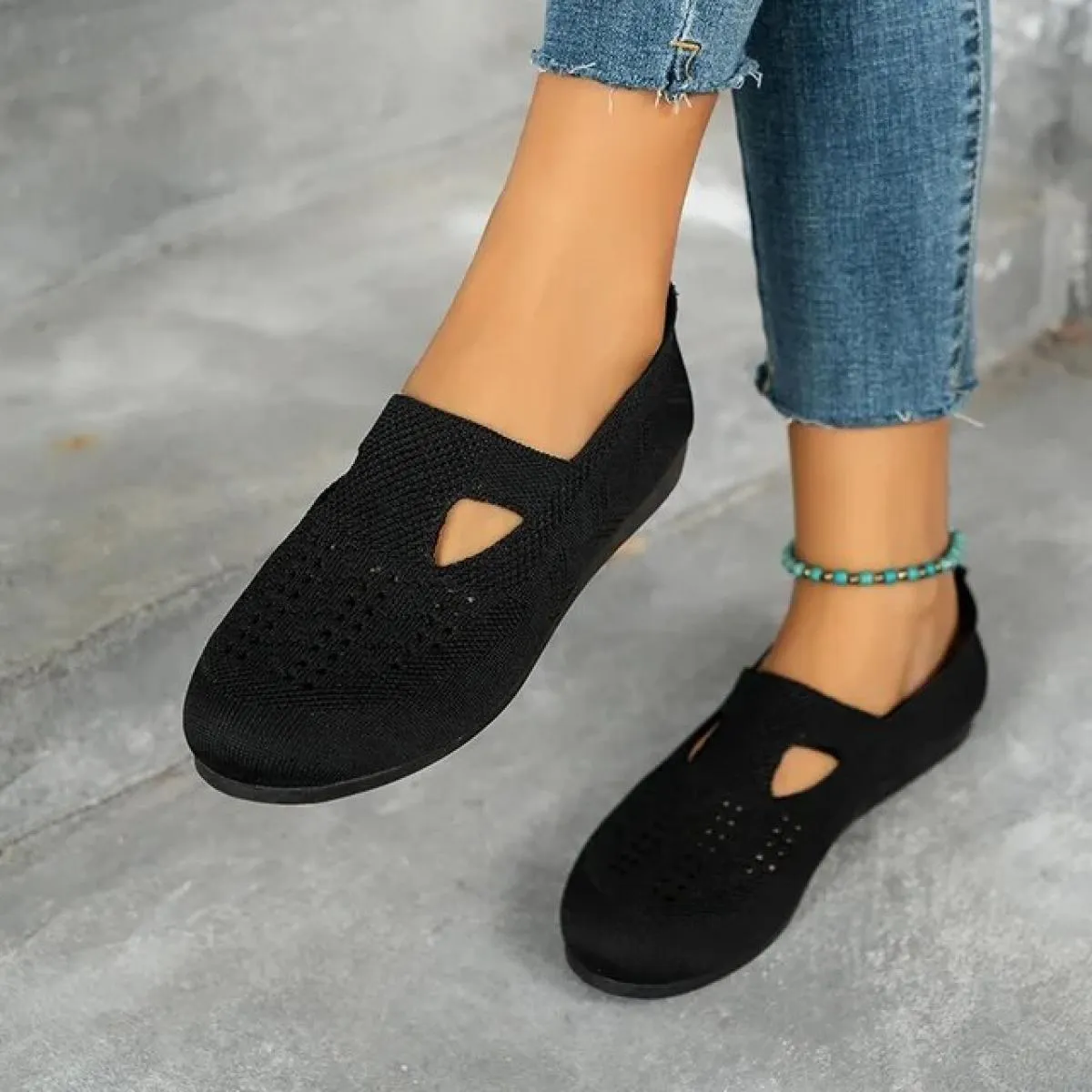 Scarpe nuove da donna Mesh leggere e traspiranti slip on scarpe casual tinta unita scarpe basse versatili a basso aiuto