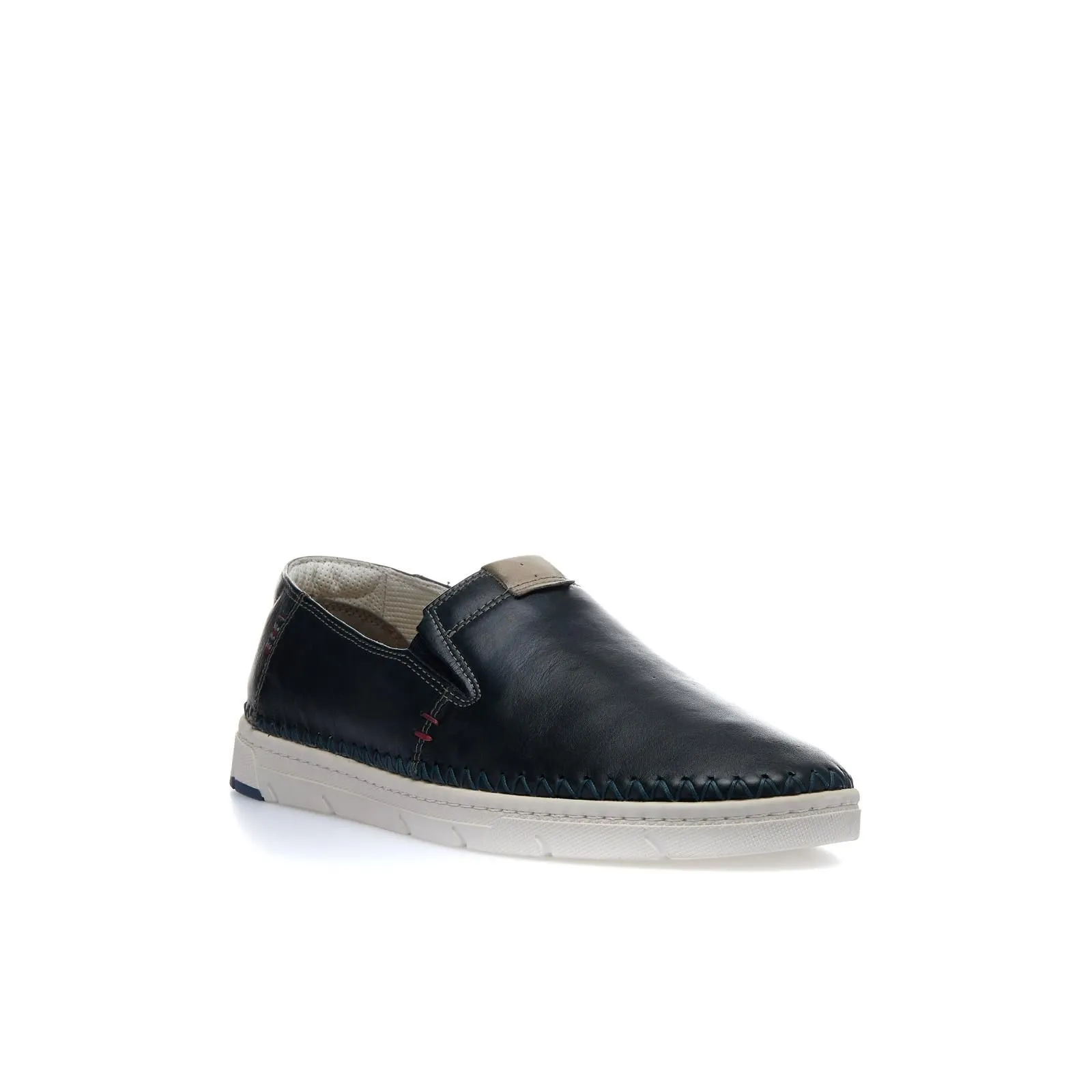 Slip-on blu in pelle da uomo