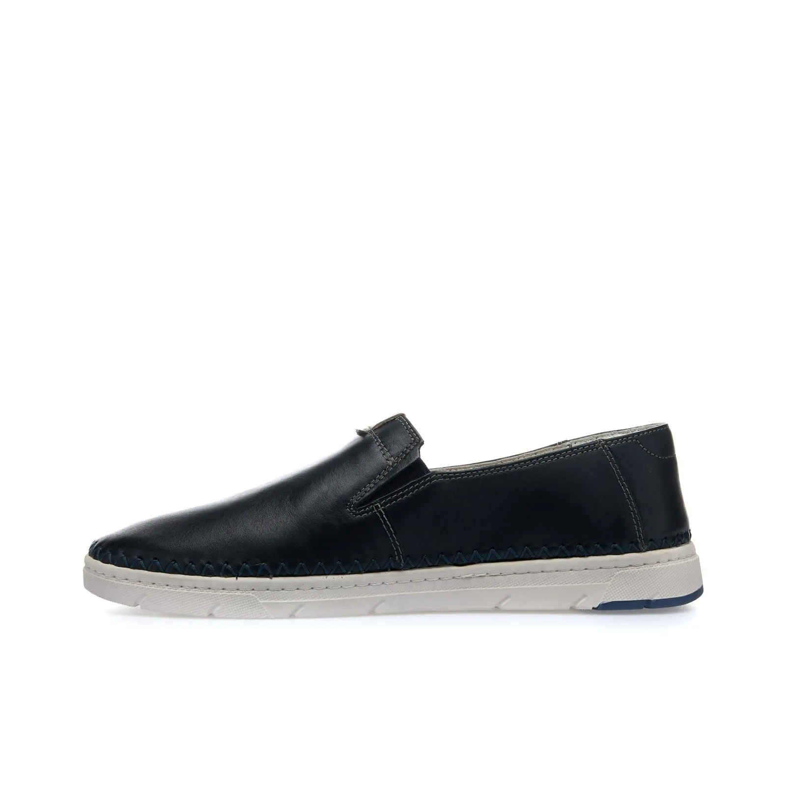 Slip-on blu in pelle da uomo