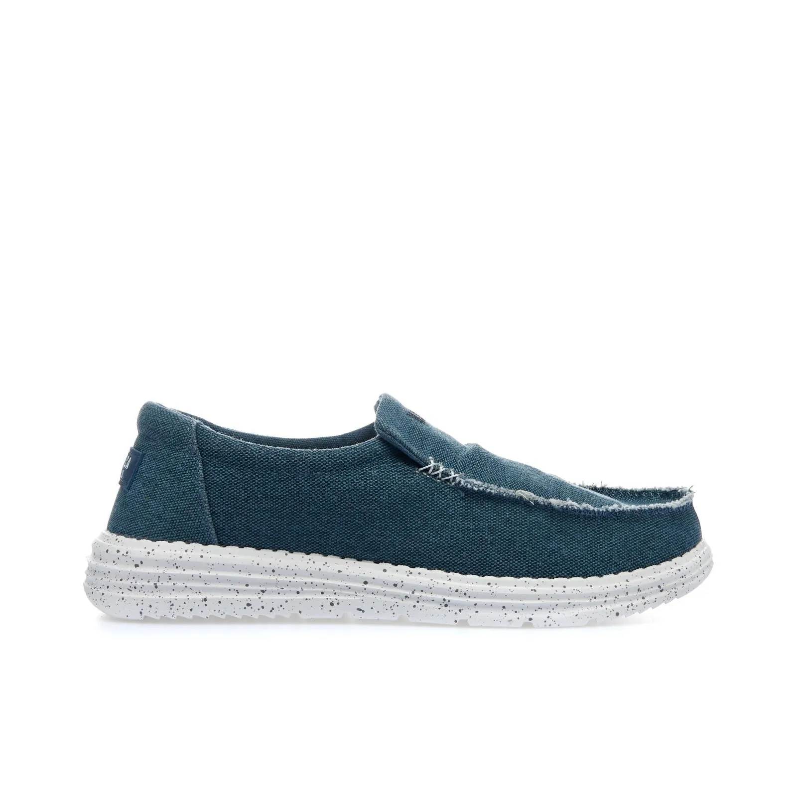 Slip on blu tessuto da uomo