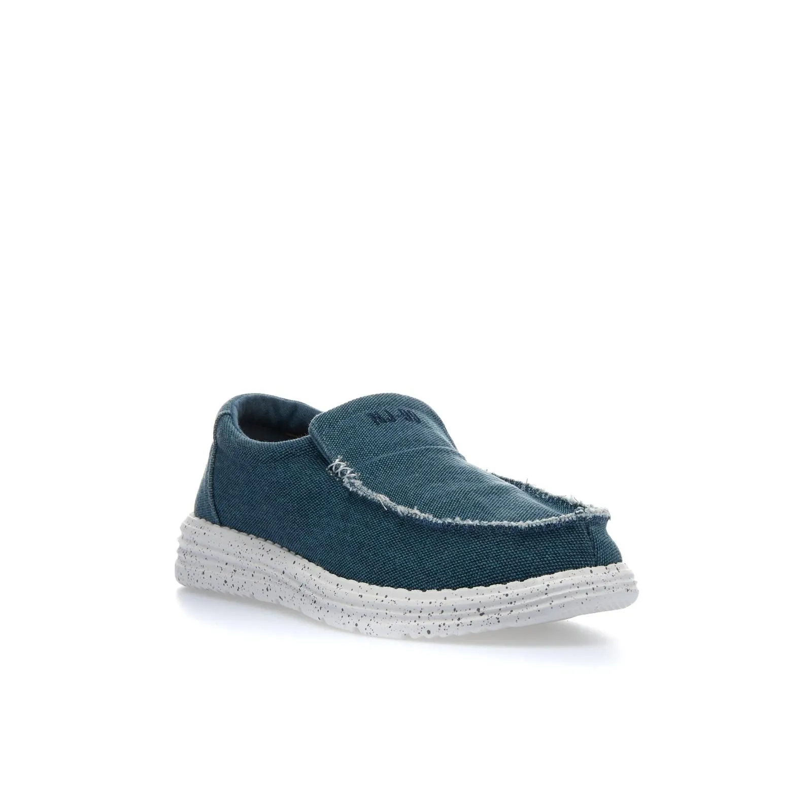 Slip on blu tessuto da uomo