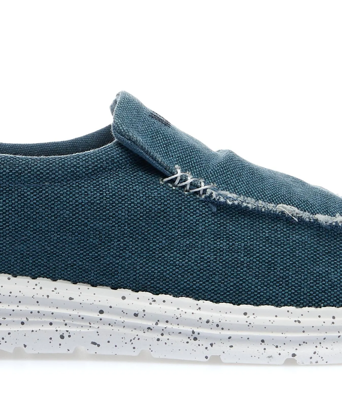 Slip on blu tessuto da uomo