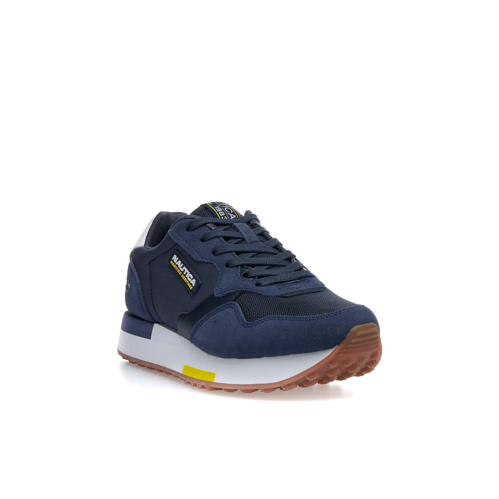 Sneakers blu con suola in gomma