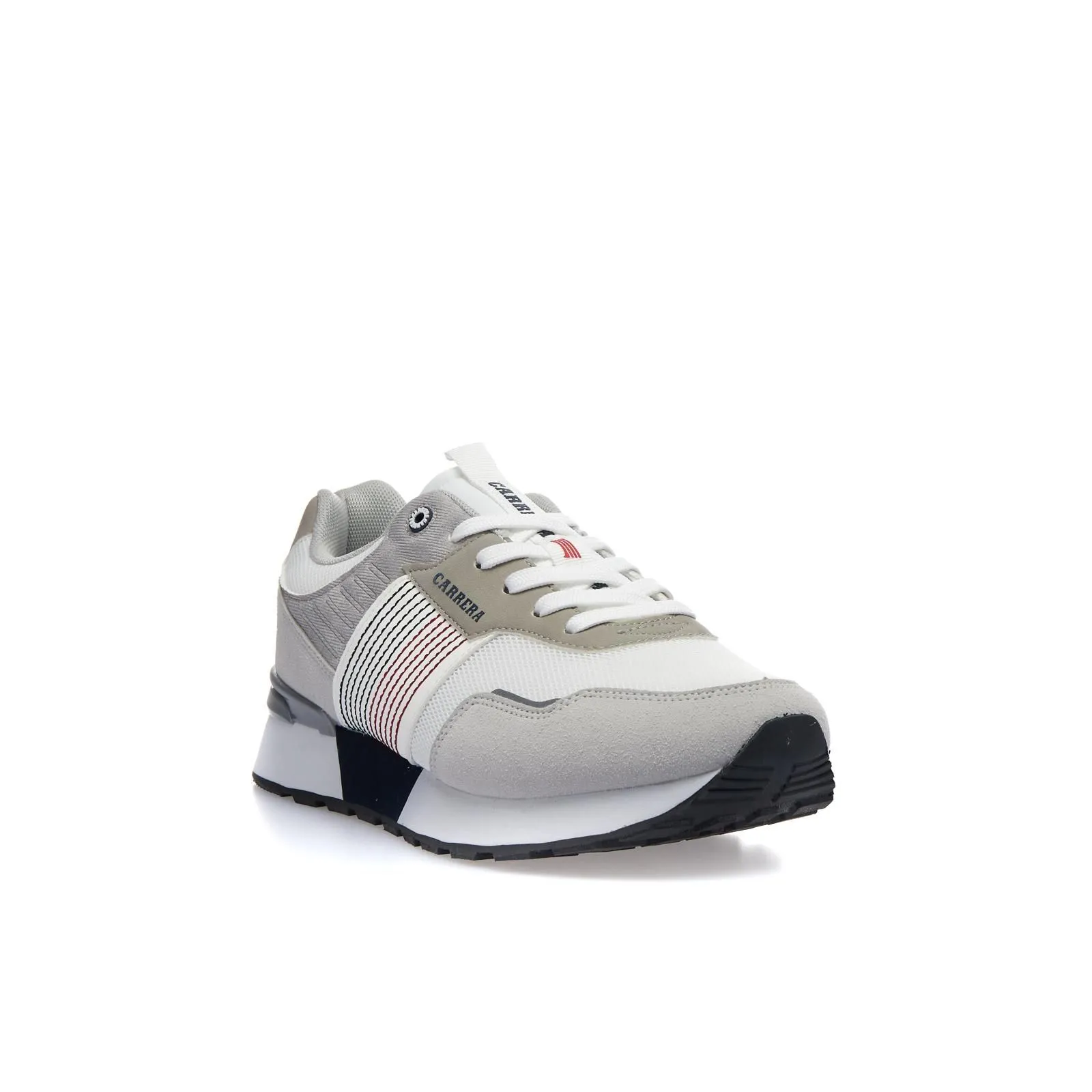 Sneakers grigie e bianche con suola in gomma