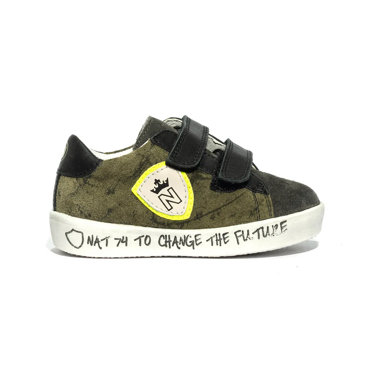 Sneakers naturino korey anthracite green bottle