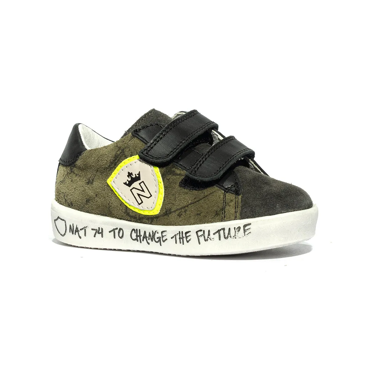 Sneakers naturino korey anthracite green bottle