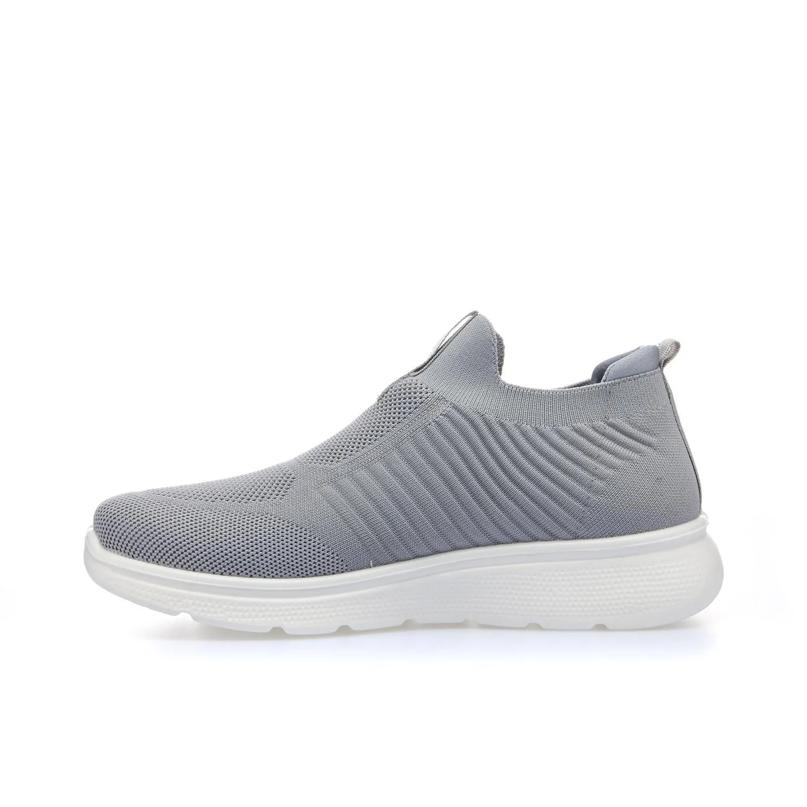 Sneakers slip-on grigie in tessuto