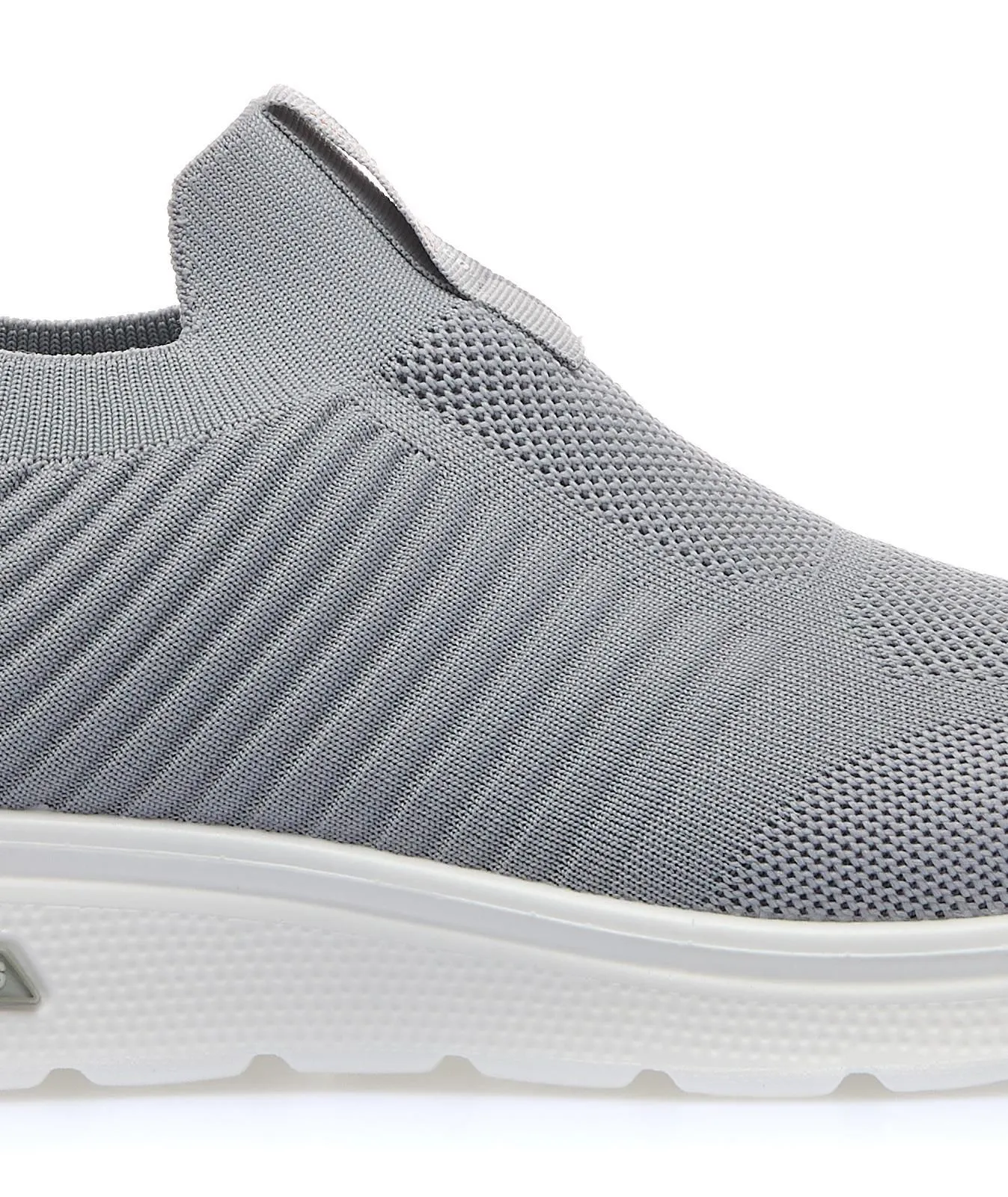 Sneakers slip-on grigie in tessuto