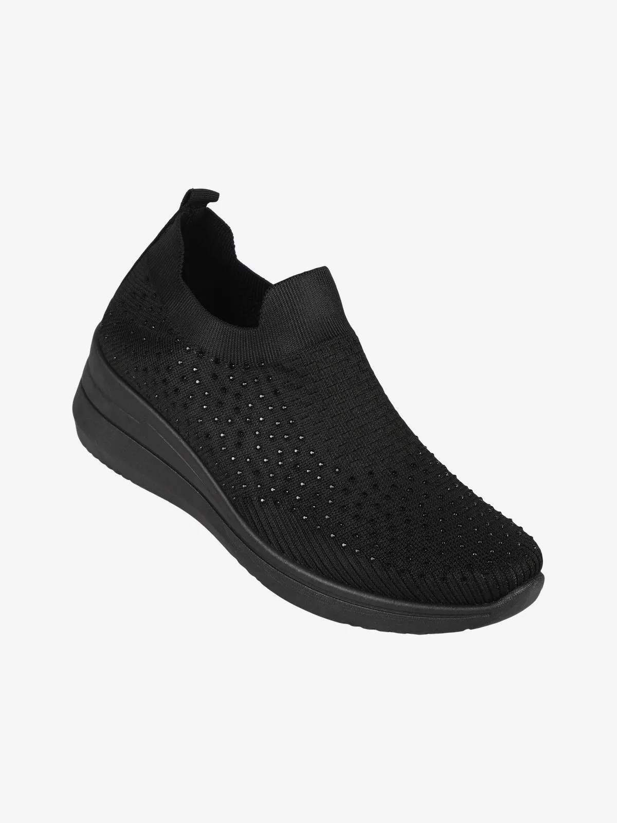 Solada Baskets slip-on femme à talon compensé et strass