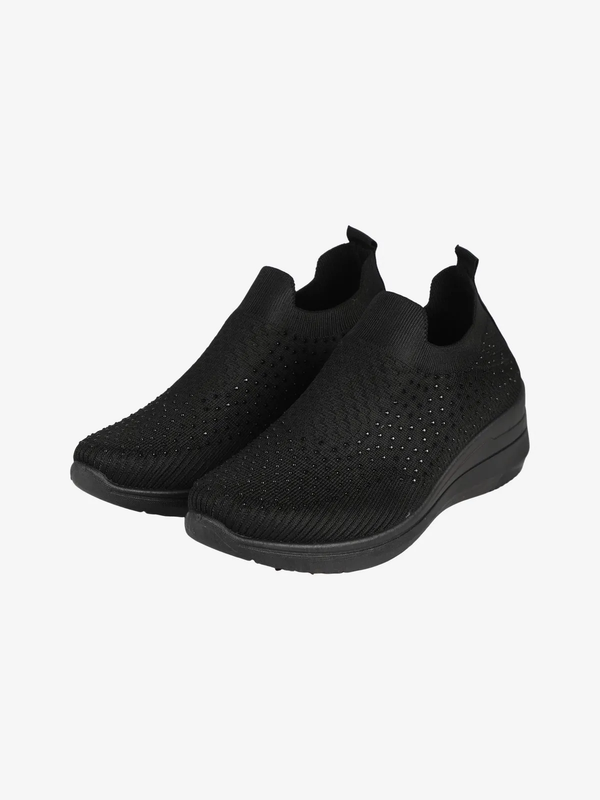 Solada Baskets slip-on femme à talon compensé et strass