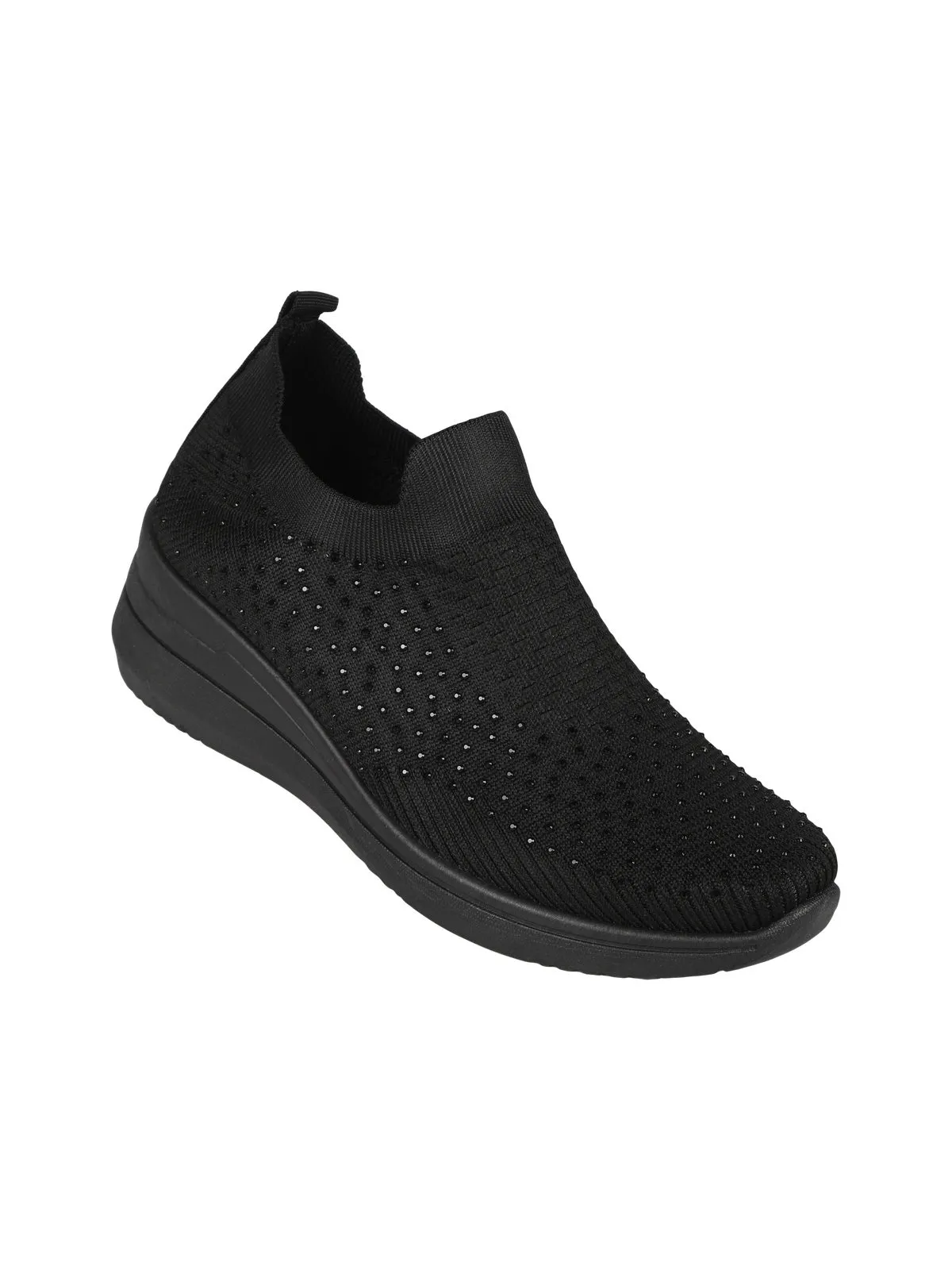 Solada Baskets slip-on femme à talon compensé et strass