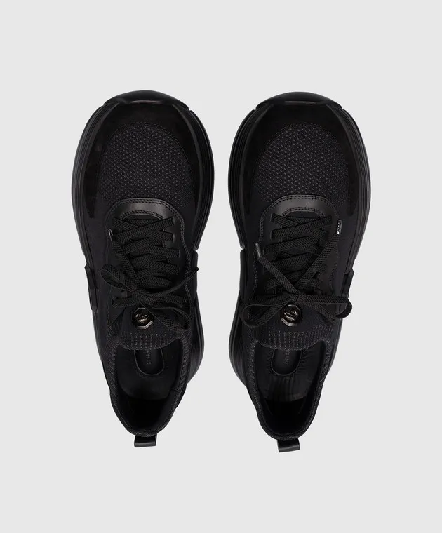 Stefano Ricci Sneakers combinate nere con l'immagine della testa di un'aquila UZ27G6555TSSDPW