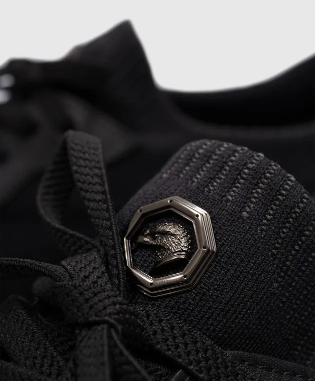 Stefano Ricci Sneakers combinate nere con l'immagine della testa di un'aquila UZ27G6555TSSDPW