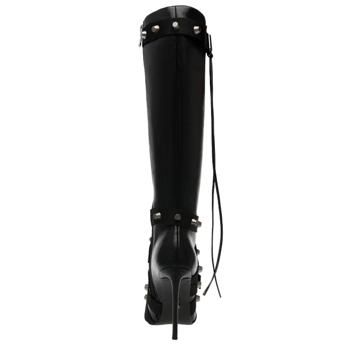 Steve Madden Scarpe Finkle Donna, Stivale Alto, Borchie, Ecopelle, Nero