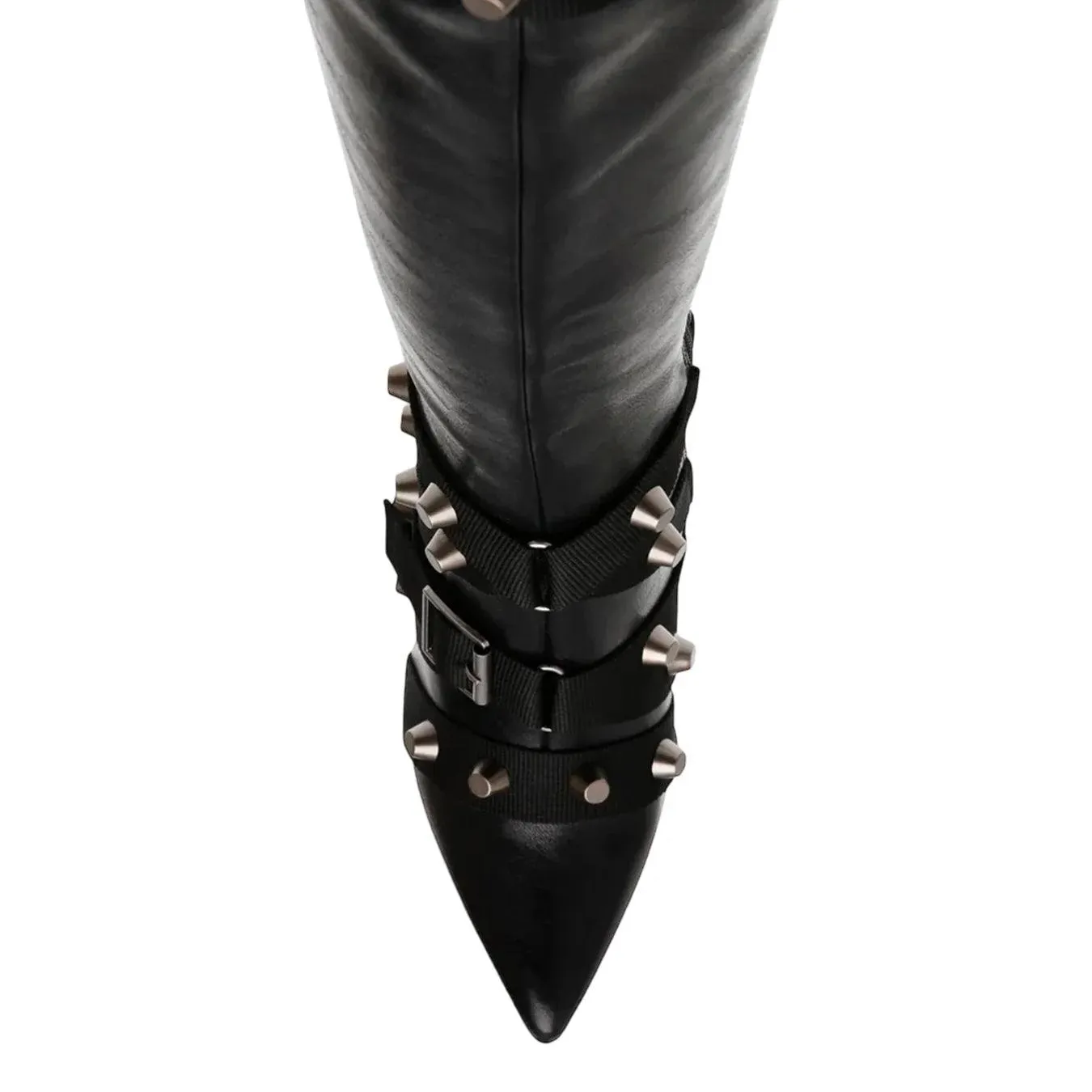 Steve Madden Scarpe Finkle Donna, Stivale Alto, Borchie, Ecopelle, Nero