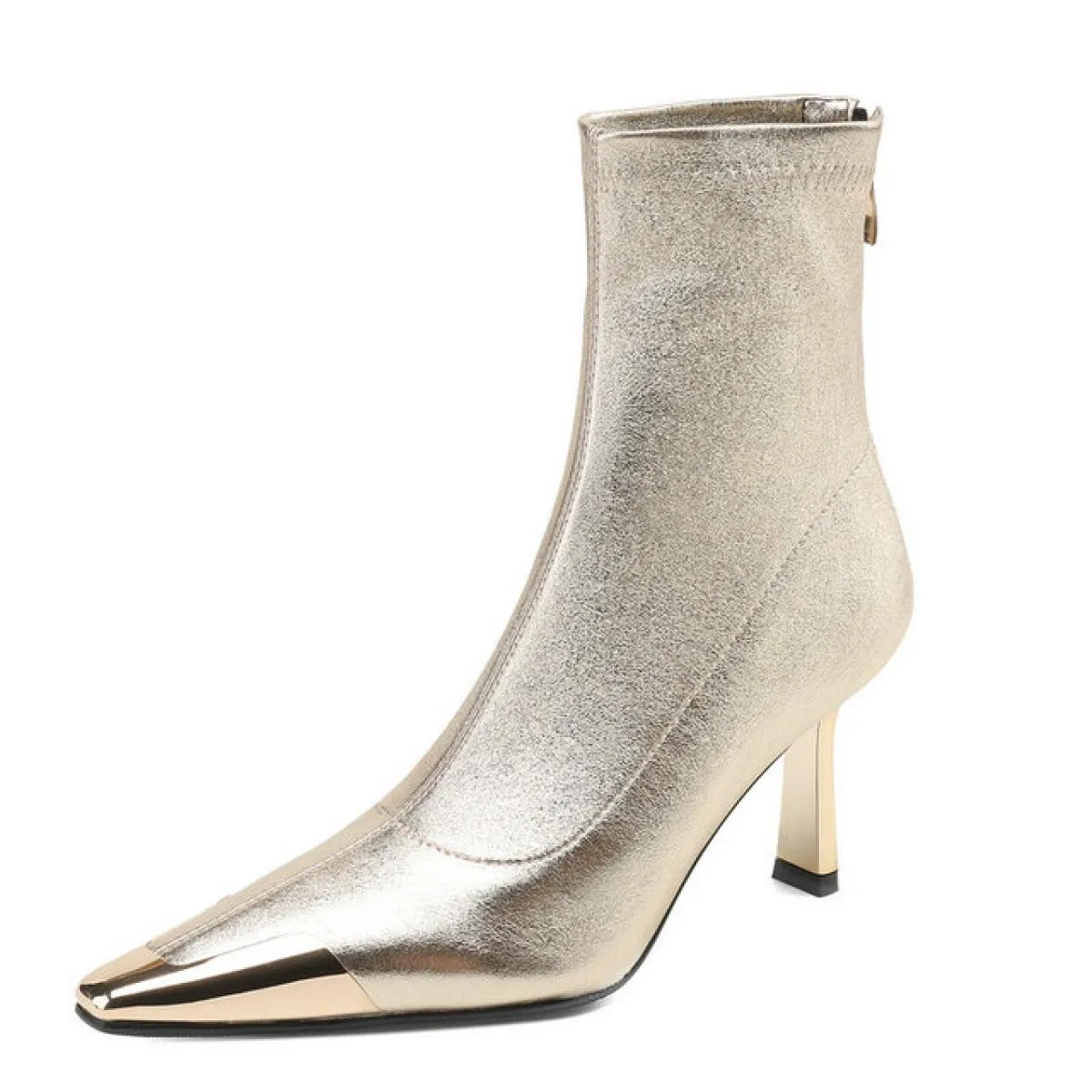 Stivaletti da donna Tacchi alti sottili Punta in metallo Scarpe eleganti Donna Autunno Inverno Party Office Lady Novità