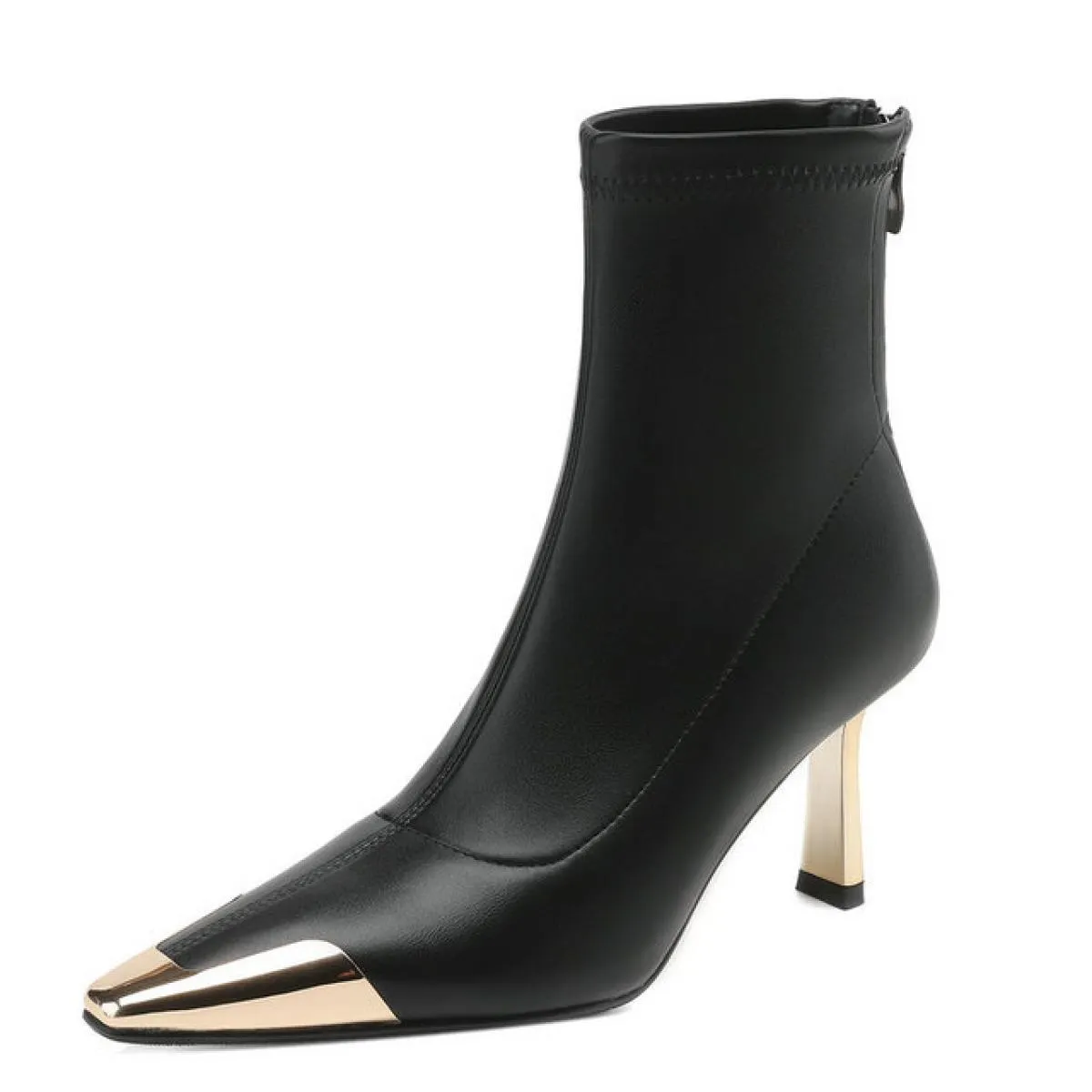 Stivaletti da donna Tacchi alti sottili Punta in metallo Scarpe eleganti Donna Autunno Inverno Party Office Lady Novità