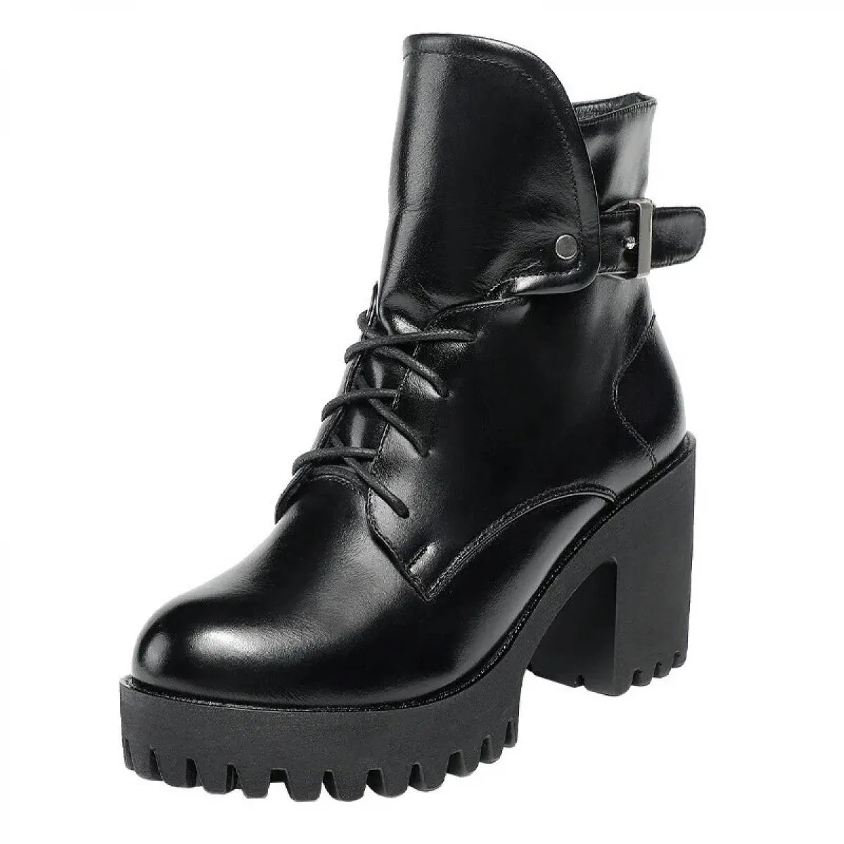 Stivaletti Scarpe da donna femminili Stivali con plateau con tacco spesso invernali Calzature da donna Comode sportive all'apert