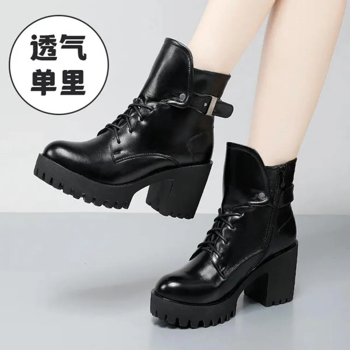 Stivaletti Scarpe da donna femminili Stivali con plateau con tacco spesso invernali Calzature da donna Comode sportive all'apert
