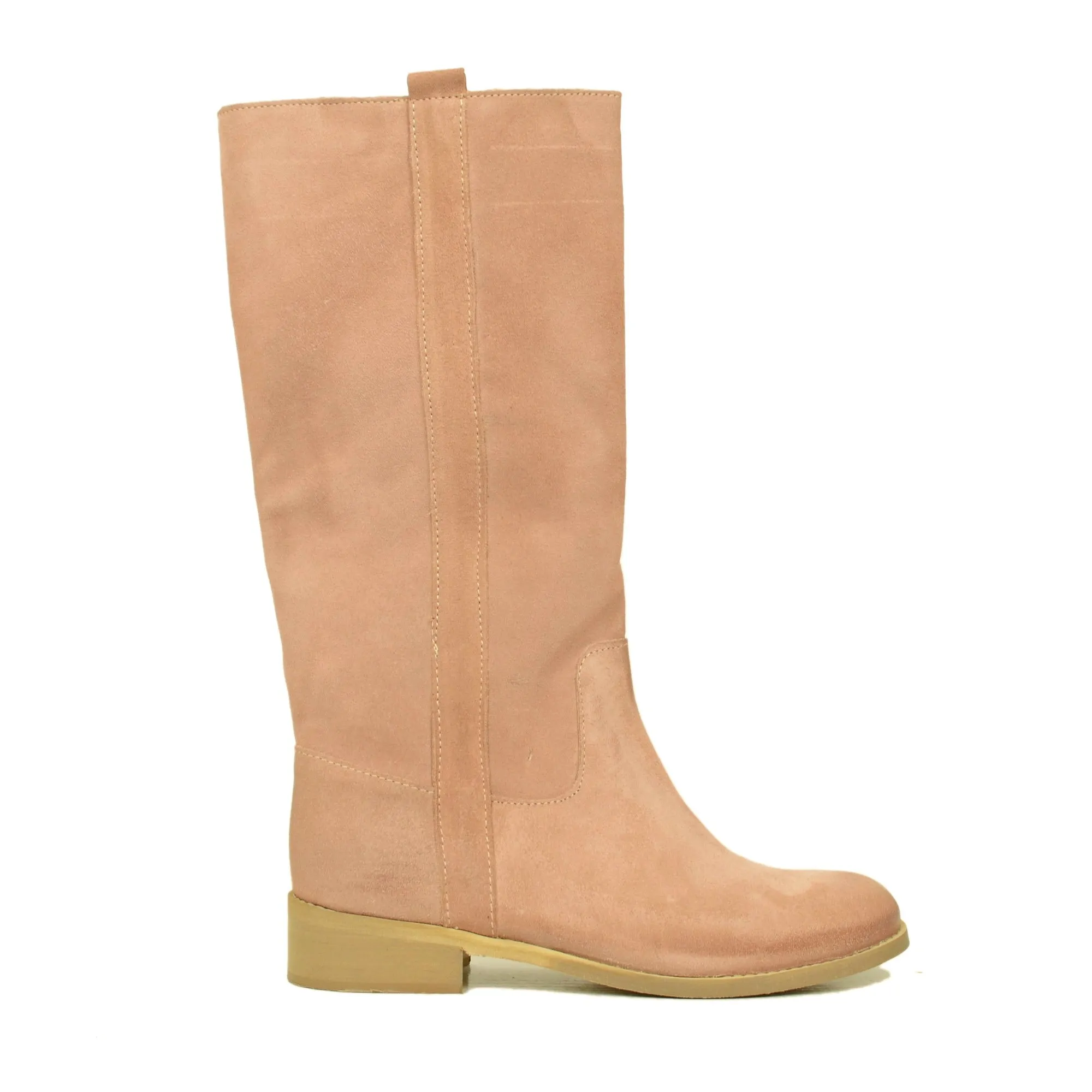 Stivali Camperos Donna Rosa in Pelle Vintage Made in Italy