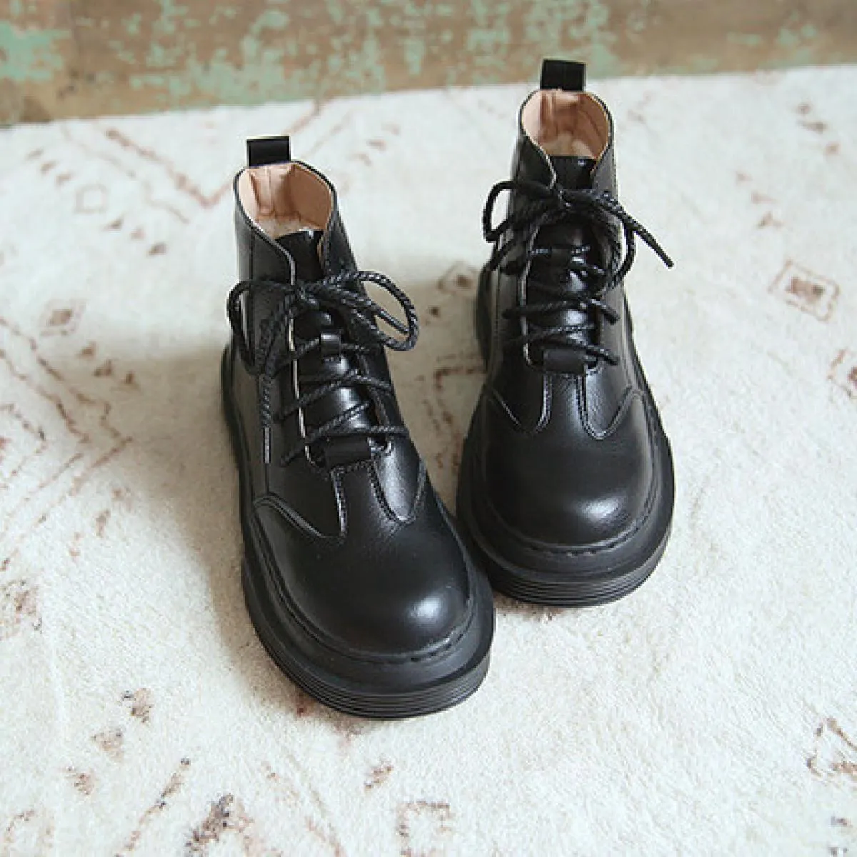 Stivali da donna retrò letterari Stivaletti comfort originali fatti a mano Stivali da donna stringati stile britannico Stivalett