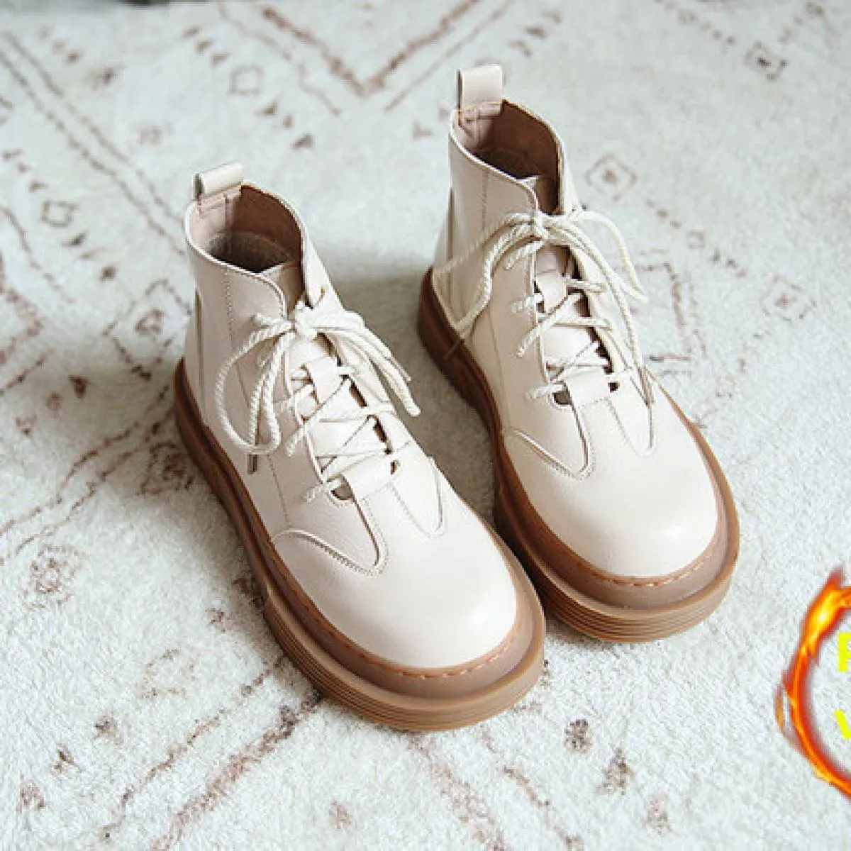 Stivali da donna retrò letterari Stivaletti comfort originali fatti a mano Stivali da donna stringati stile britannico Stivalett