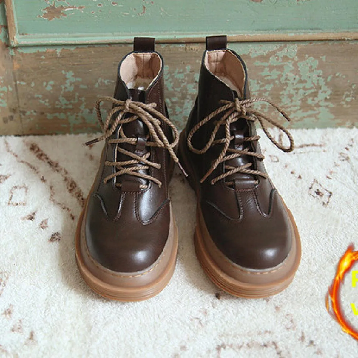 Stivali da donna retrò letterari Stivaletti comfort originali fatti a mano Stivali da donna stringati stile britannico Stivalett