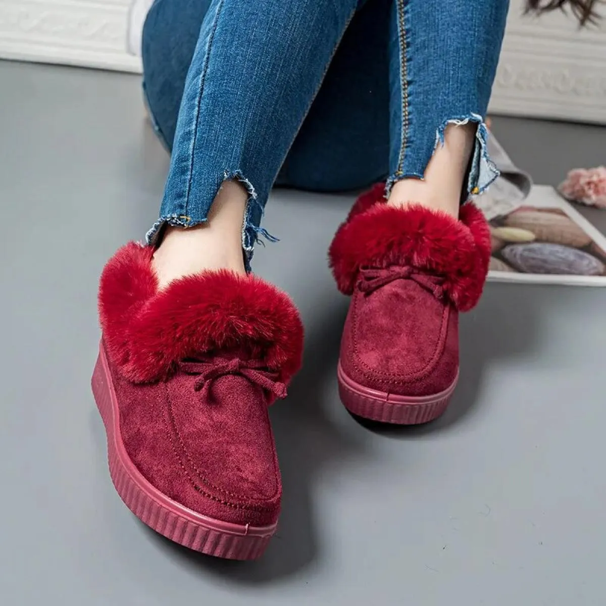 Stivali da donna stivali da neve invernali in peluche impermeabili donna stivaletti caldi antiscivolo scarpe invernali da donna