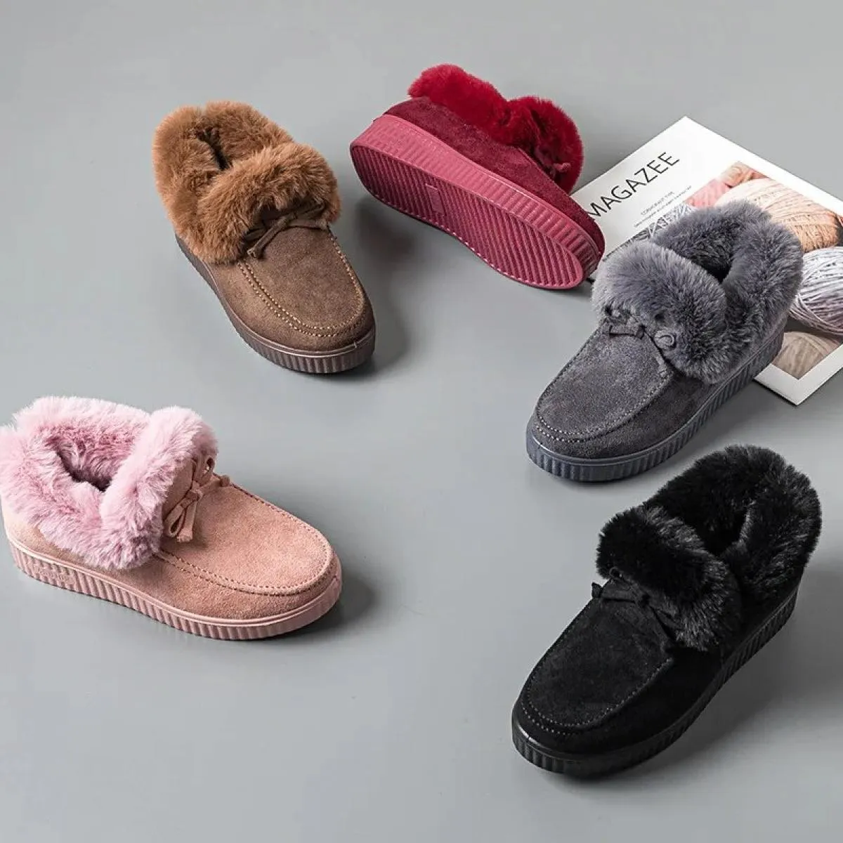 Stivali da donna stivali da neve invernali in peluche impermeabili donna stivaletti caldi antiscivolo scarpe invernali da donna