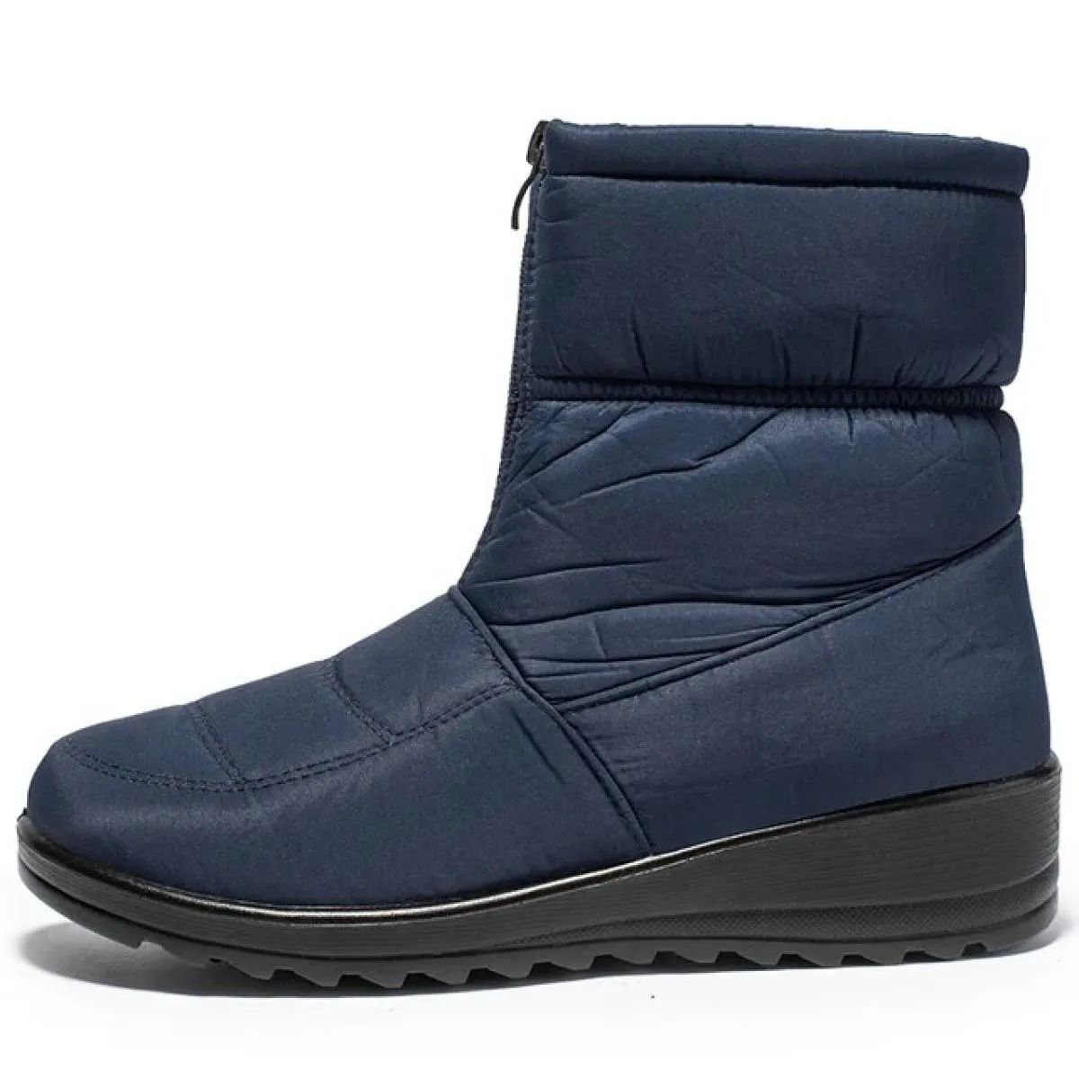 Stivali da neve impermeabili per donna 2023 Stivaletti alla caviglia in peluche caldi invernali Cerniera frontale Scarpe imbotti