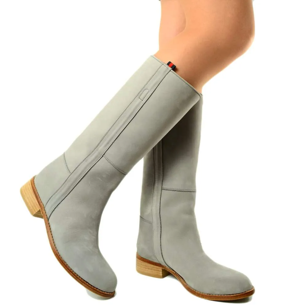 Stivali Donna Camperos Alti Western WildGirl Pelle Nabuk Grigi