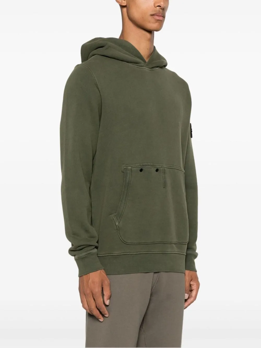 Stone Island-Felpa con applicazione Compass