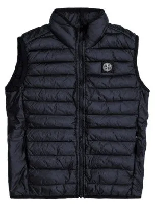 Stone Island Giubbino Trapuntato 7816G0131 Smanicato Con Logo Da Bambino