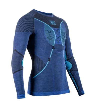 Strato base da uomo XBIONIC Merino Shirt manica lunga (Dark Ocean/Sky Blue)