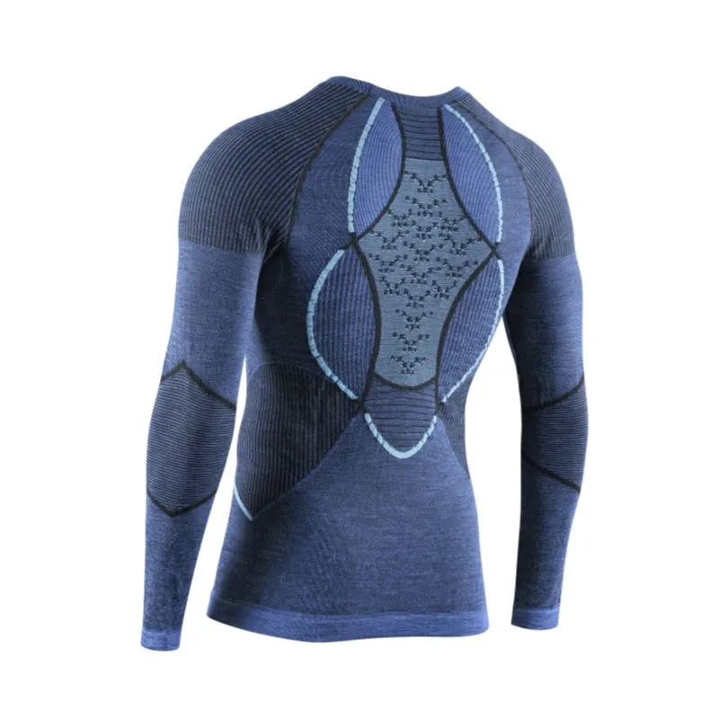 Strato base da uomo XBIONIC Merino Shirt manica lunga (Dark Ocean/Sky Blue)