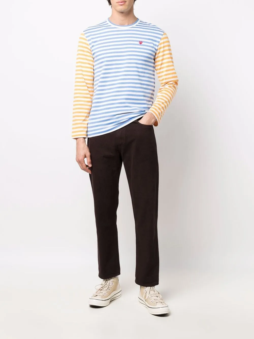 t-shirt manica lunga a righe