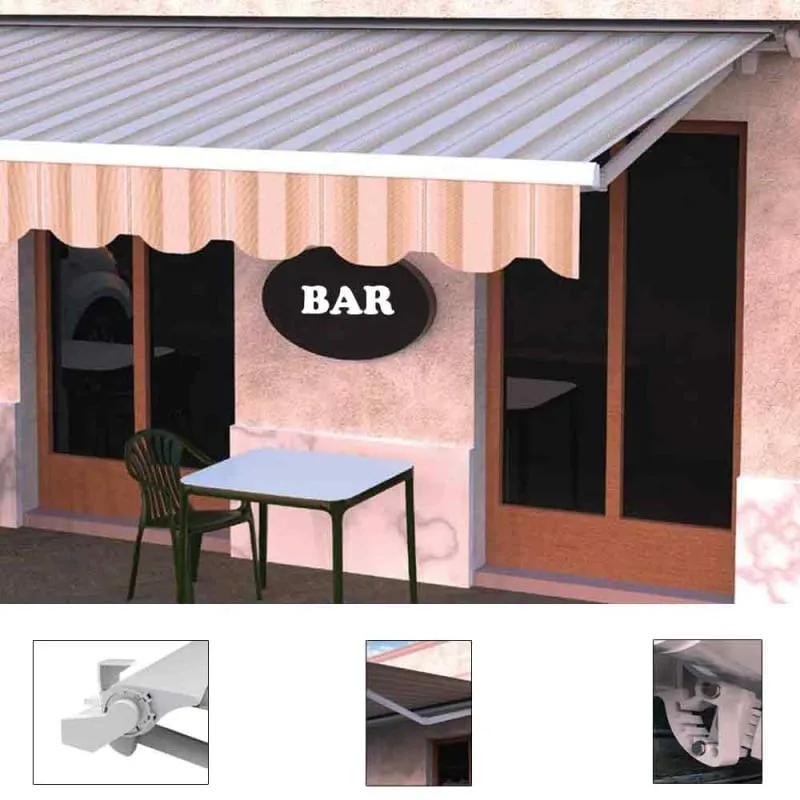 Tenda da sole a bracci e barra quadra con cassonetto Palermo Tempotest 