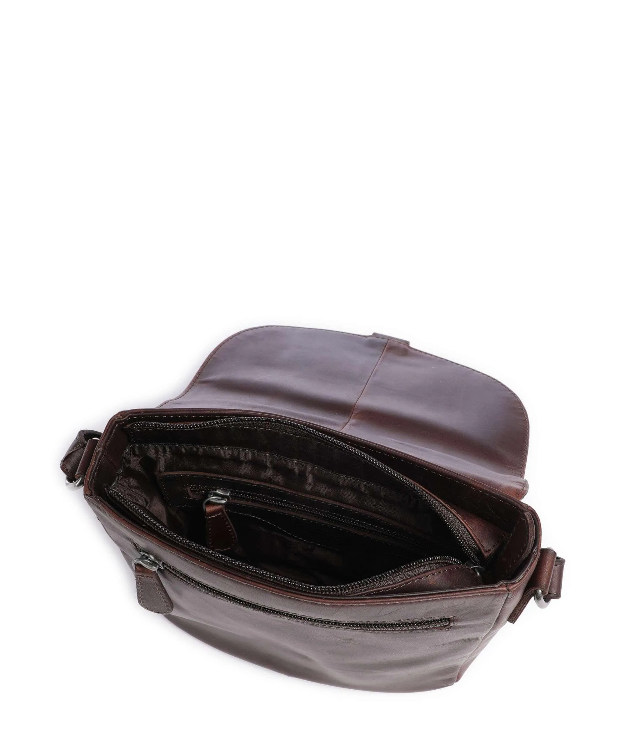  The Chesterfield Brand Cow Wax Pull Up Lucian Borsa a tracolla pelle bovina marrone scuro  