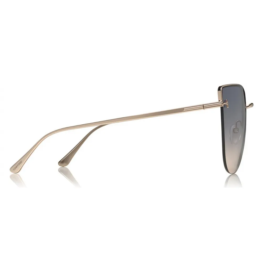 Tom Ford - Ingrid Sunglasses - Occhiali da Sole Cat-Eye in Metallo - Oro - FT0652 - Occhiali da Sole - Tom Ford Eyewear