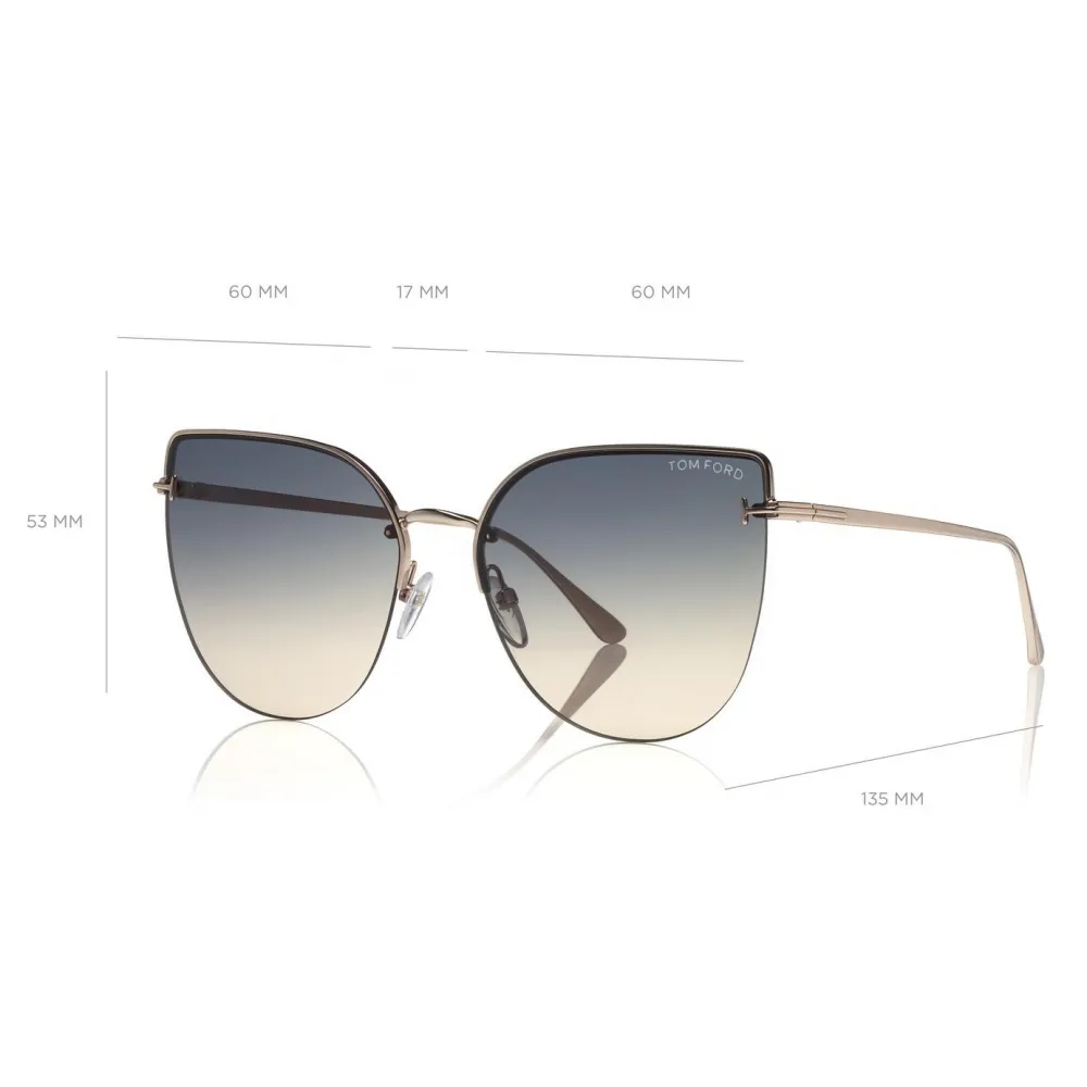 Tom Ford - Ingrid Sunglasses - Occhiali da Sole Cat-Eye in Metallo - Oro - FT0652 - Occhiali da Sole - Tom Ford Eyewear
