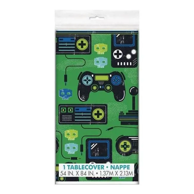 Tovaglia per videogiochi verde e bianca 1,37 x 2,13 m