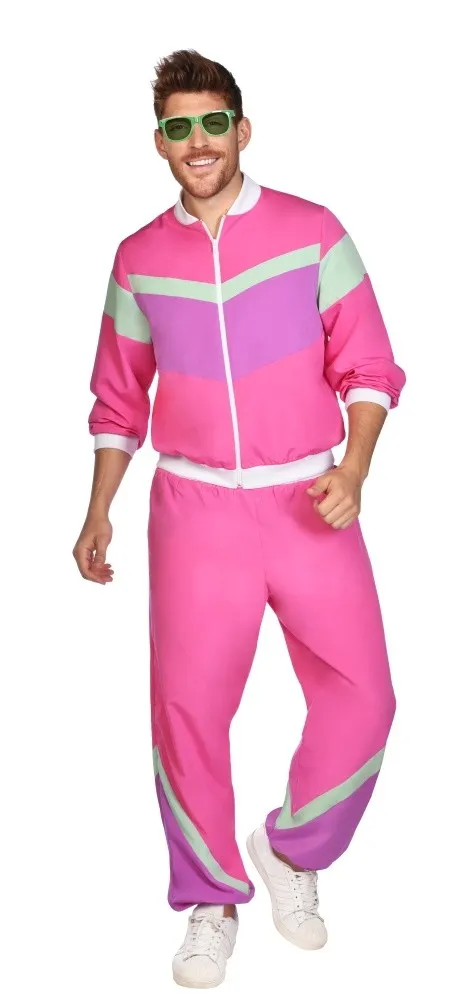 Tuta anni '80 rosa da uomo