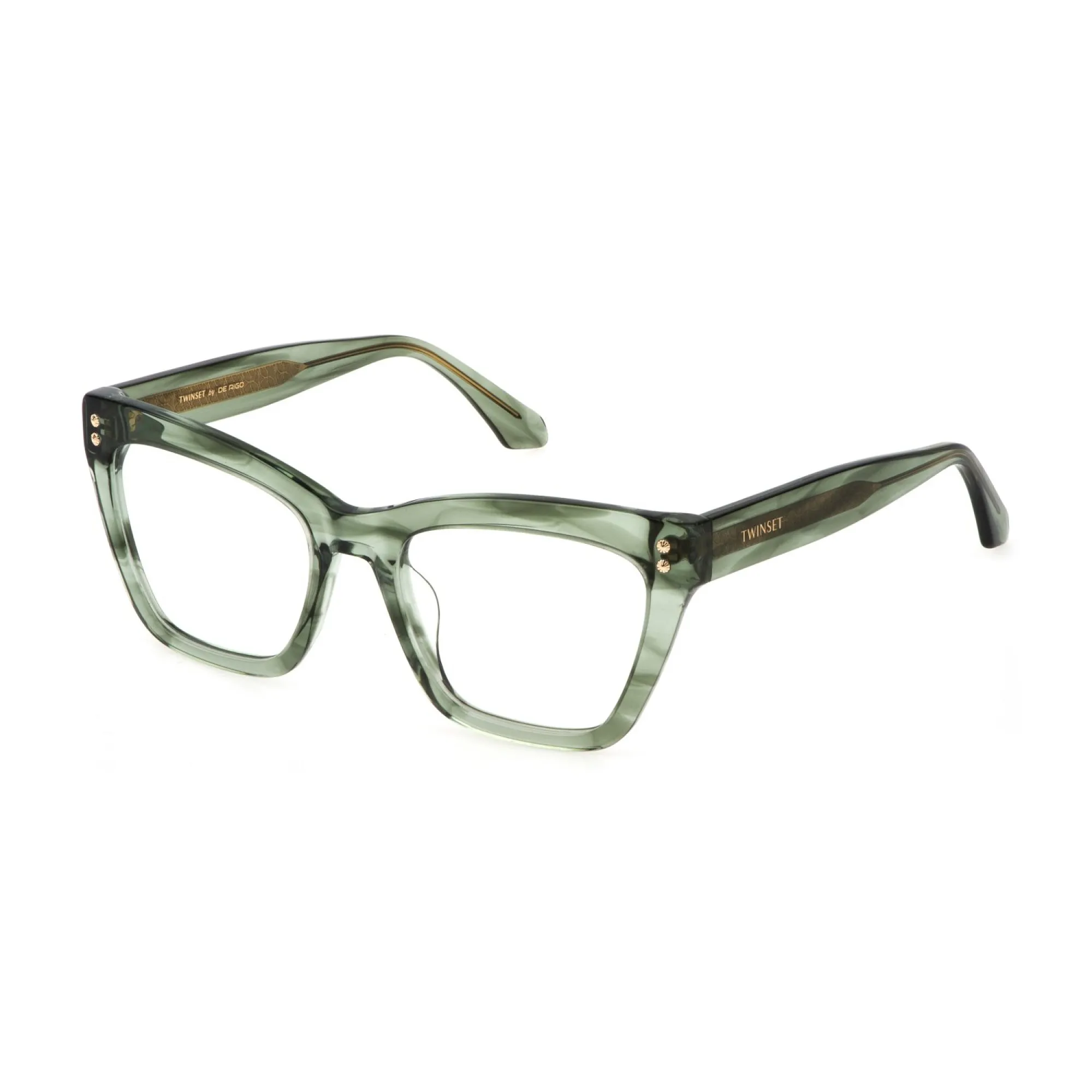   Twinset VTW013V - 0VBT Verde Striato Trasparente | Occhiale Da Vista Donna 