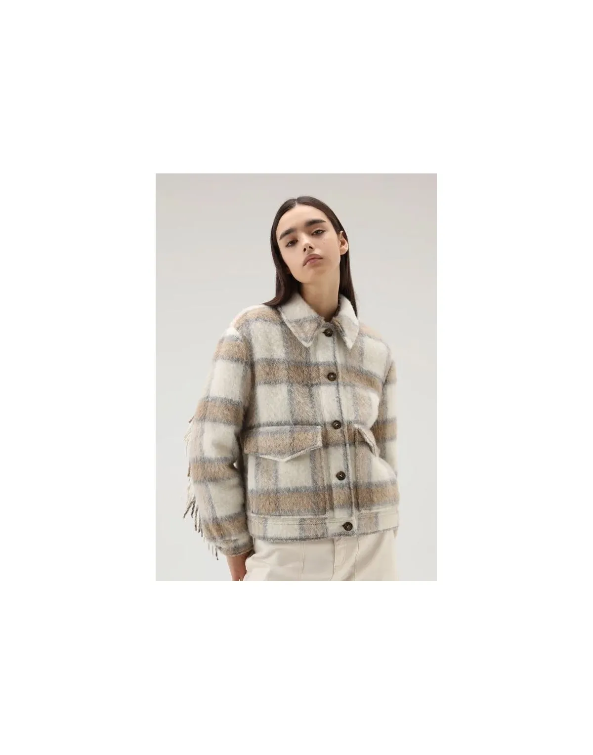 Woolrich  Giacca in misto lana con frange