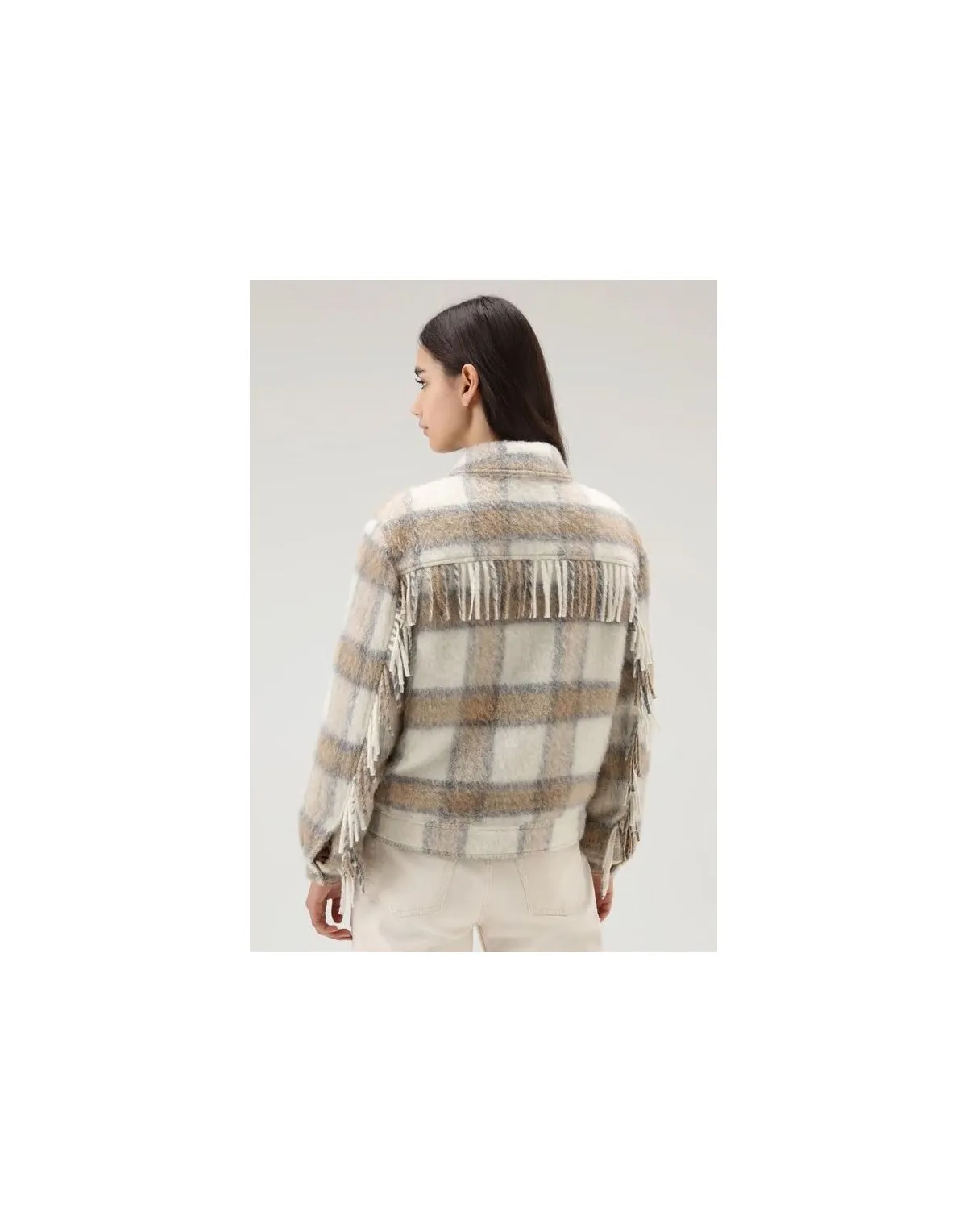 Woolrich  Giacca in misto lana con frange