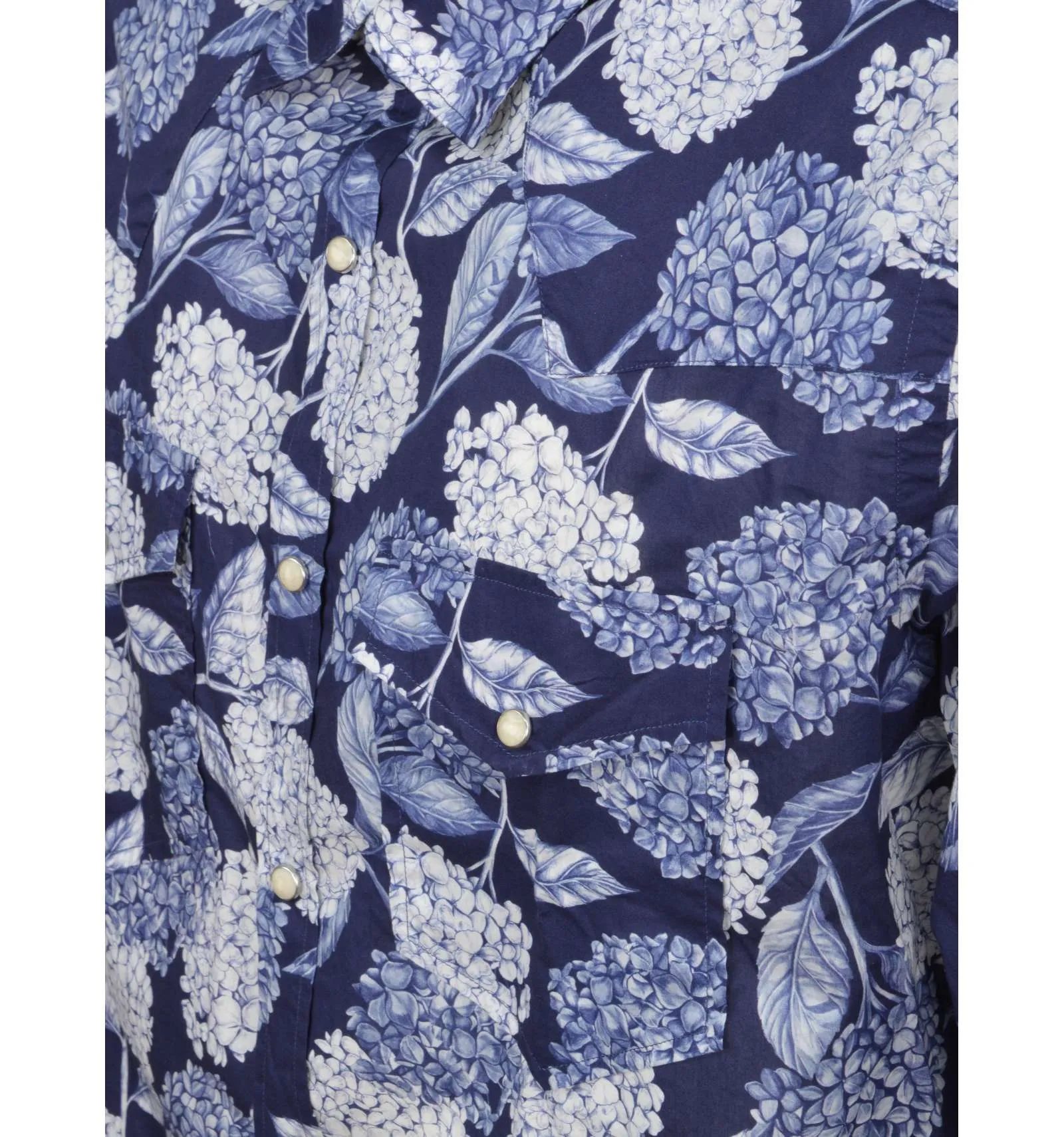 XACUS uomo camicia fiori blu tailor fit 61576.002 714ML WASHED SHIRT